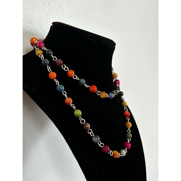 Handmade Wirewrapped Multicolored Crystal Quartz Completely Adjustable Necklace - Picture 2 of 8